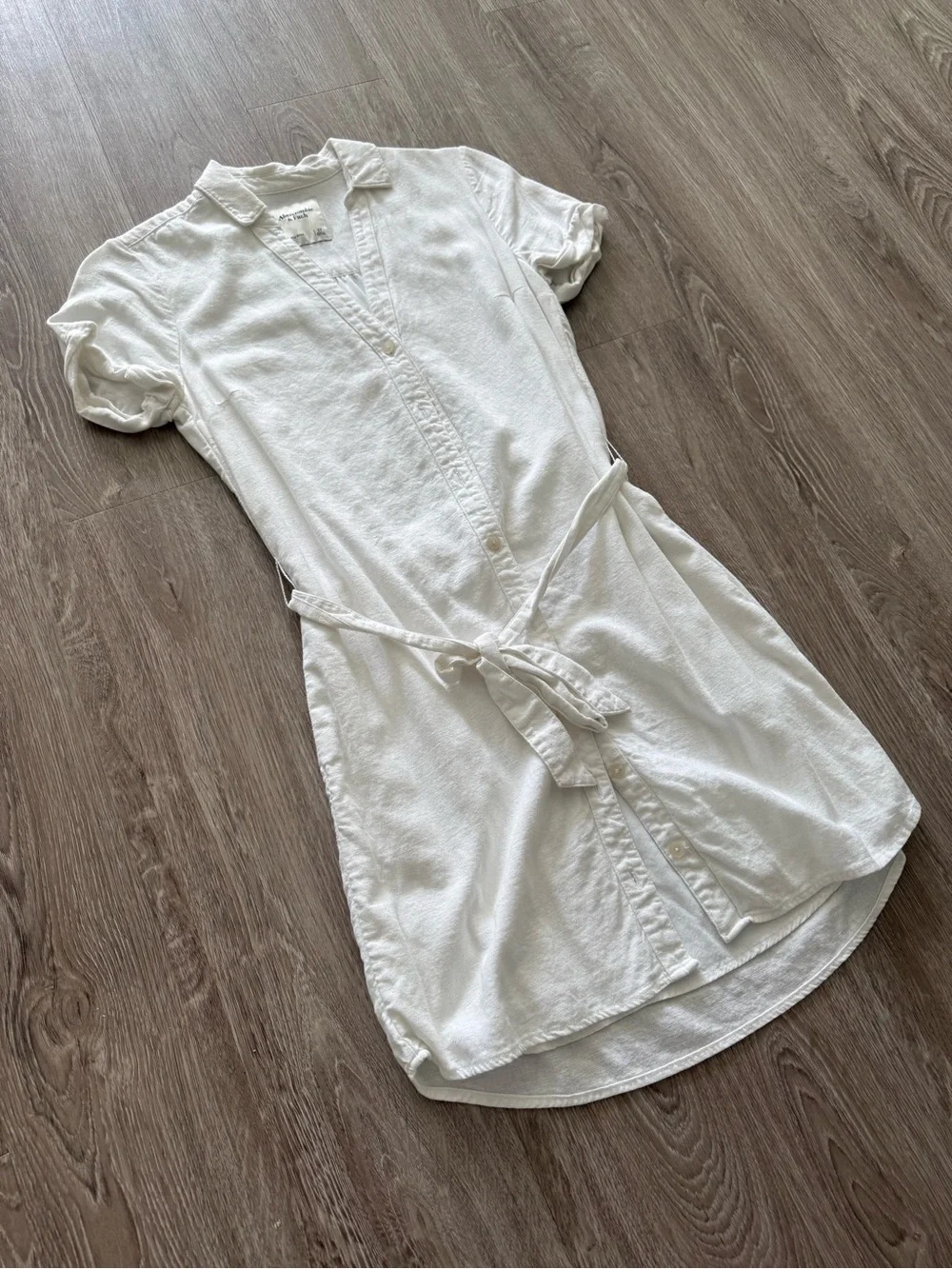 Abercrombie & Fitch Linen Blend Button Down Mini Dress